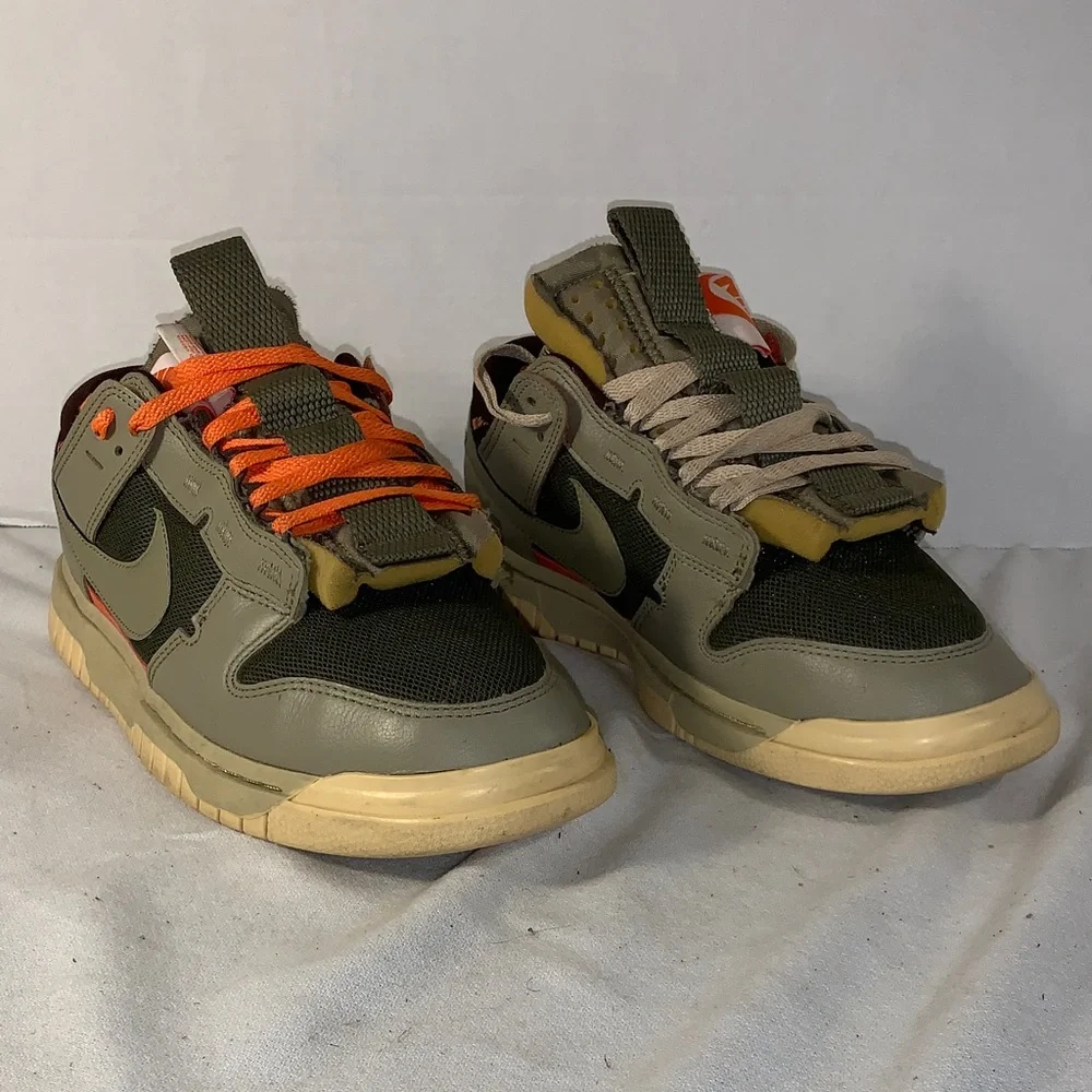 Nike Mens Dunk Low Remastered Jumbo Medium Olive Sneakers